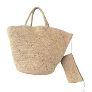 Panier CARO couleur naturel 100% raphia